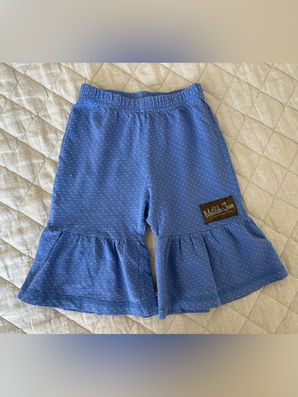 Matilda Jane Blue Dot Ruffle Hem Bottoms